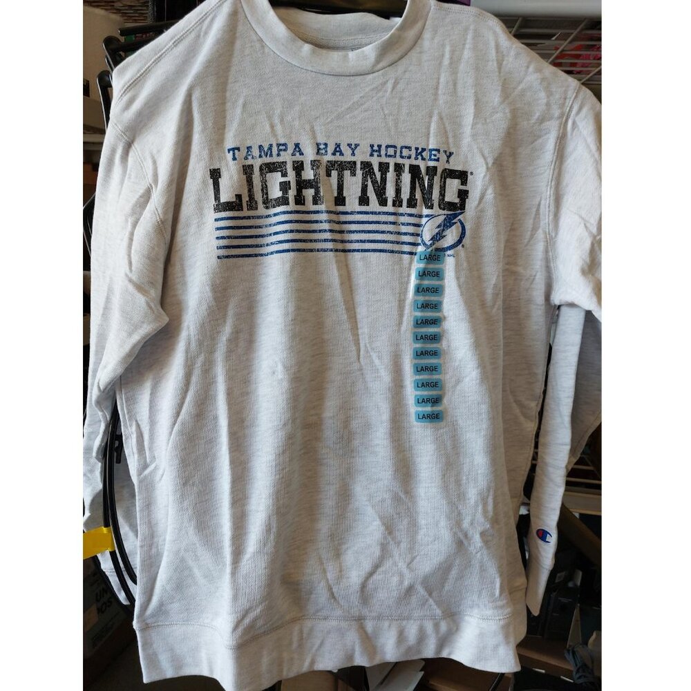 Champion NHL Tampa Bay Lightning Mens Crewneck Fleece Sweatshirt Go Bolts!